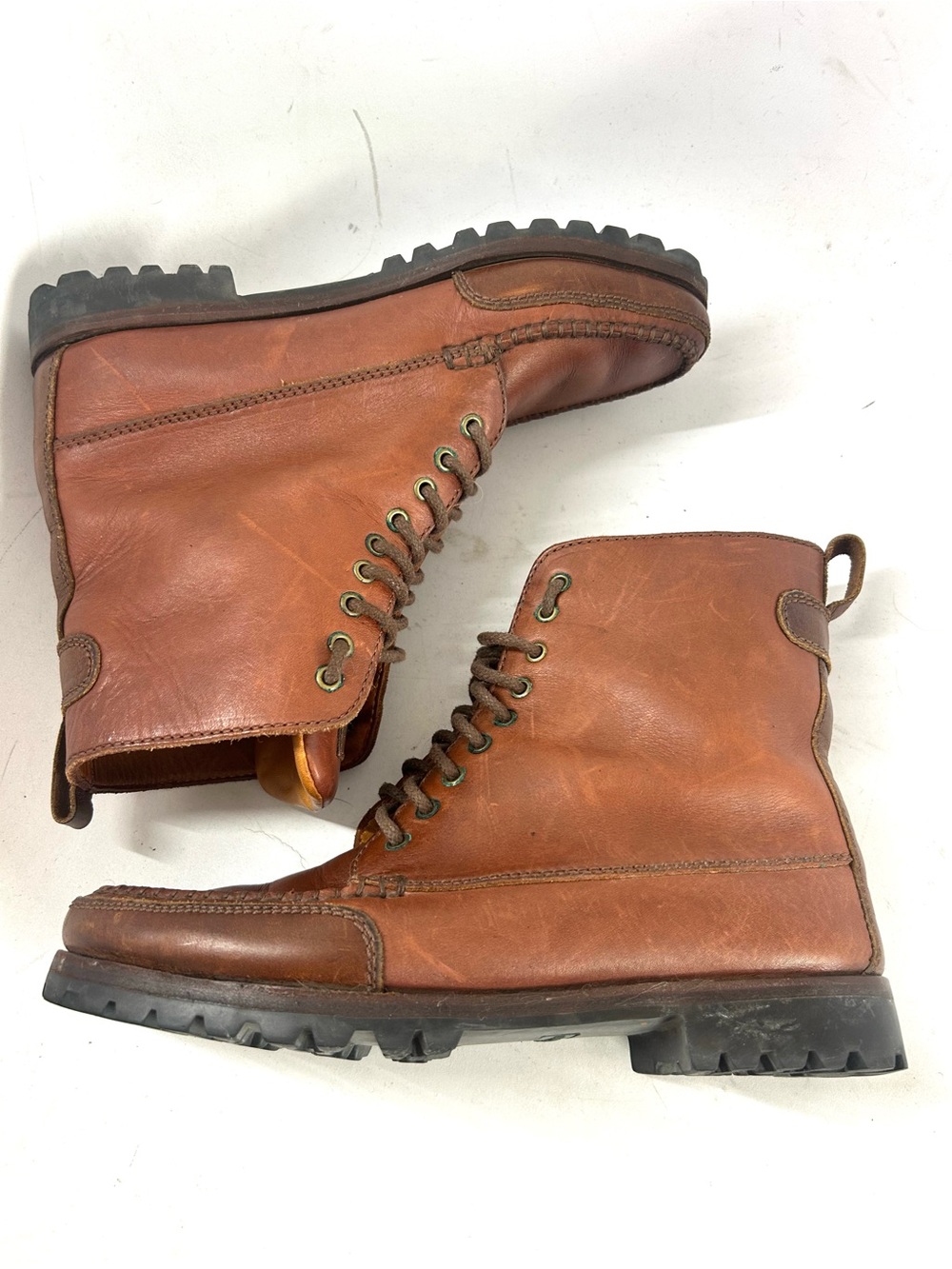 Cole Haan Country Vintage 80/90s Classic Brown Leather Moc Toe Women Boots 8 N - Picture 6 of 10